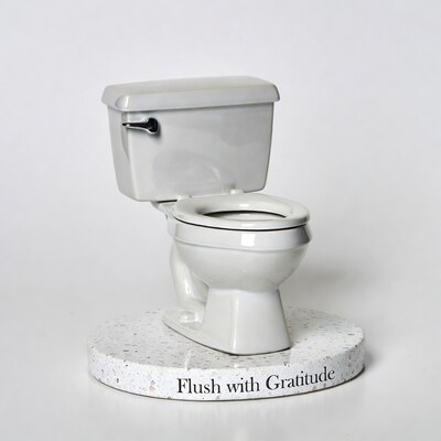 Flush with Gratitude Toilet Sculpture