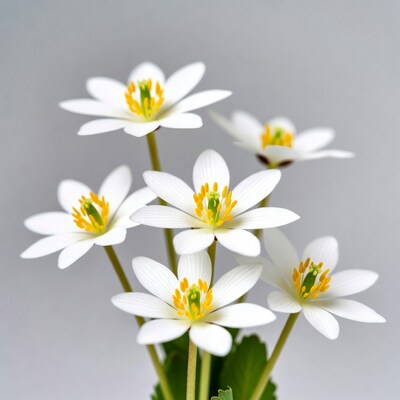 White Star-Shaped Flowers with Yellow Centers