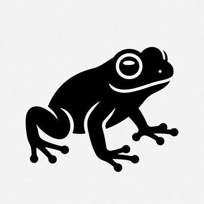 Black silhouette frog illustration