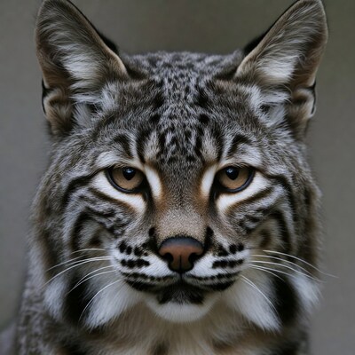 Close-up bobcat face