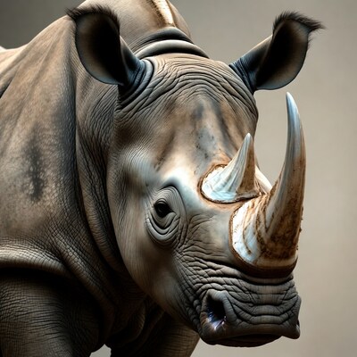 Close-up white rhinoceros head