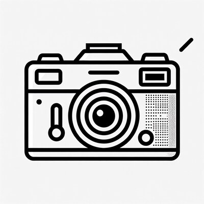 Line Art Vintage Camera Icon
