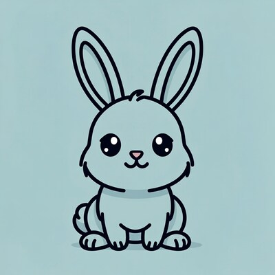 Cute blue bunny illustration
