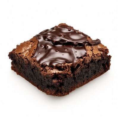 Chocolate brownie with ganache topping