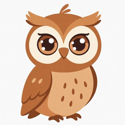 Cute brown owl illustration