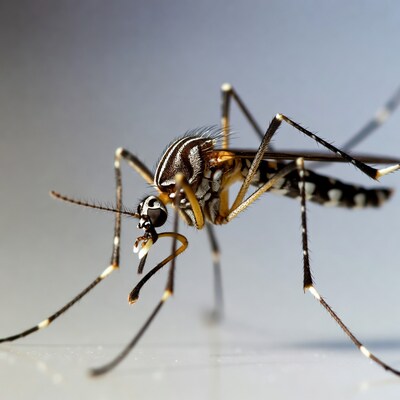 Closeup Asian Tiger Mosquito