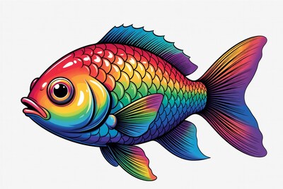 Rainbow Goldfish Illustration