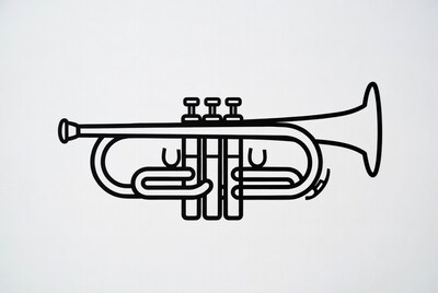 Trumpet line art illustration