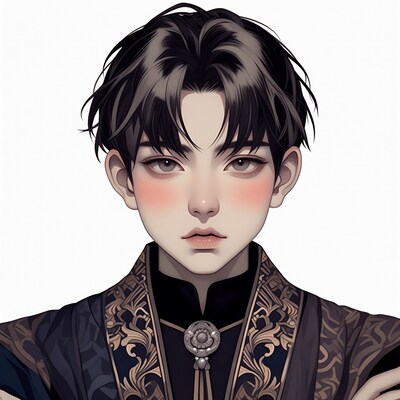 Asian man in hanfu portrait