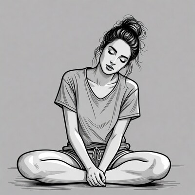 Woman meditating in lotus pose illustration
