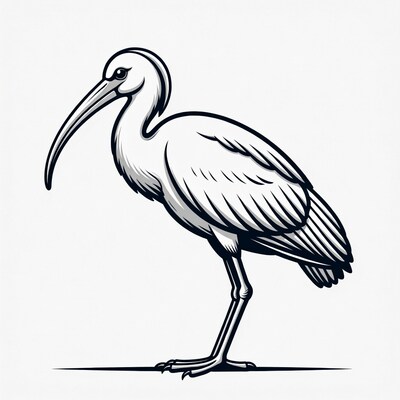 Ibis bird illustration
