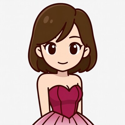Anime girl in pink dress