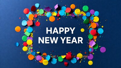 Happy New Year confetti border