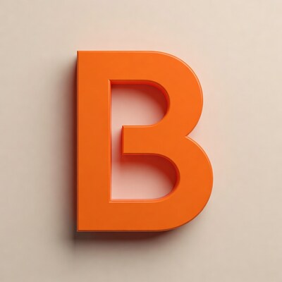 3D Orange Letter B