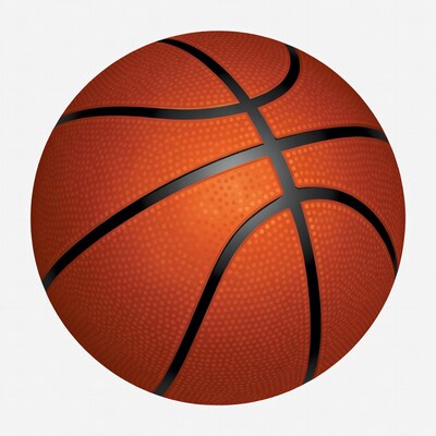 Basketball on white background