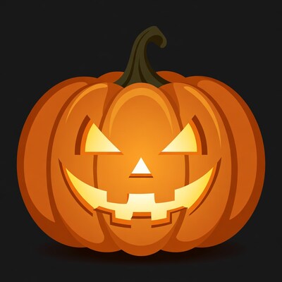 Carved Jack-o-Lantern Pumpkin Illustration