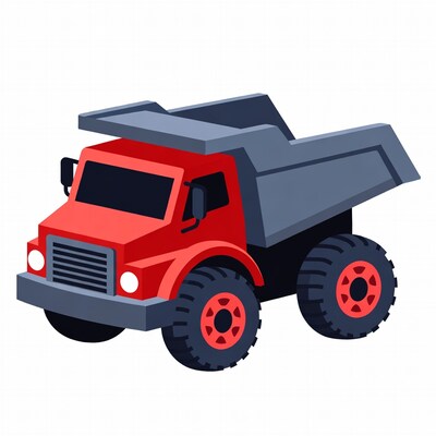 Red dump truck illustration