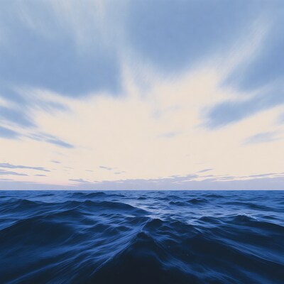 Ocean Waves Under Dramatic Sky