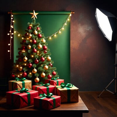 Christmas tree with wrapped gifts