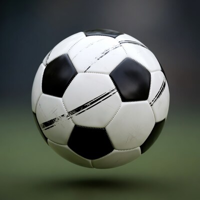 Soccer Ball on Green Background