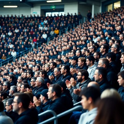 Crowd applauding in stadium stands