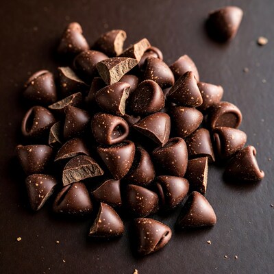 Pile of dark chocolate chunks