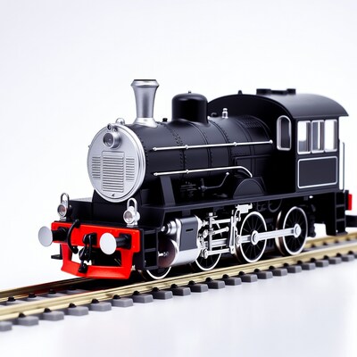 Black Steam Locomotive on Track