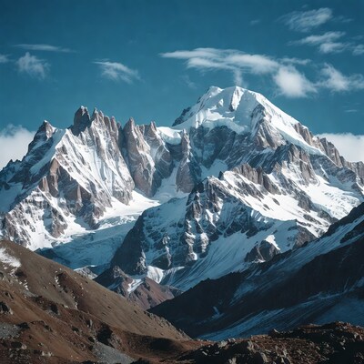 Snowy Peaks of Fitz Roy Mountains