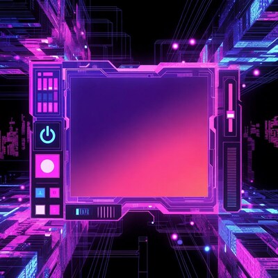 Neon Cyberpunk Screen Frame