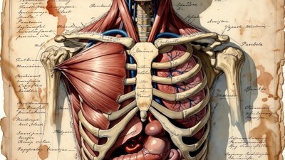 Vintage Human Torso Anatomy Illustration