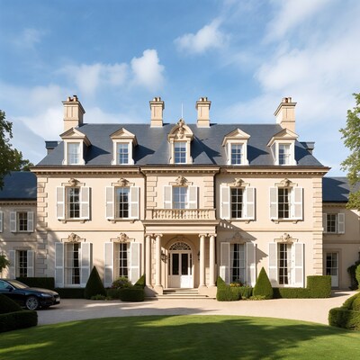 Elegant French Chateau with Slate Roof