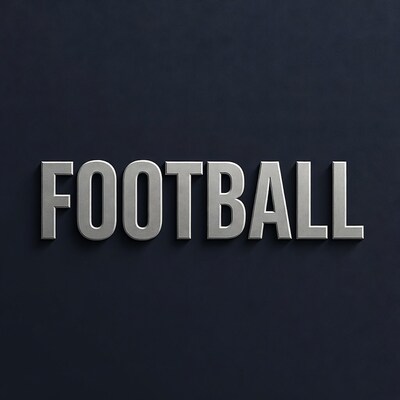 3D Silver FOOTBALL Text