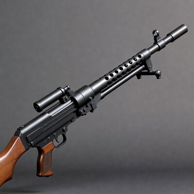 Black FG42 Rifle with Scope and Suppressor