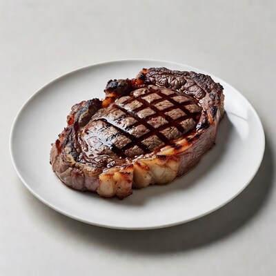 Grilled Ribeye Steak on Plate