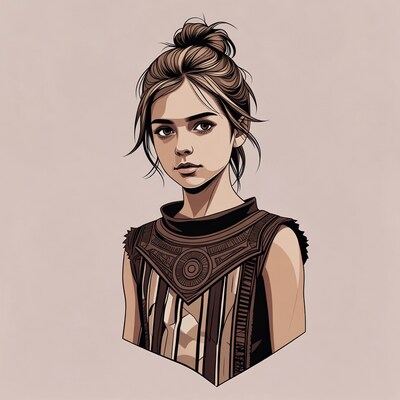 Girl with messy bun and tribal top