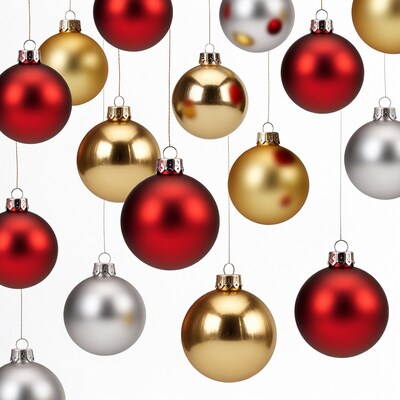 Red Gold Silver Christmas Ornaments Hanging
