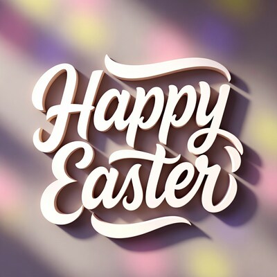 Happy Easter 3D Text