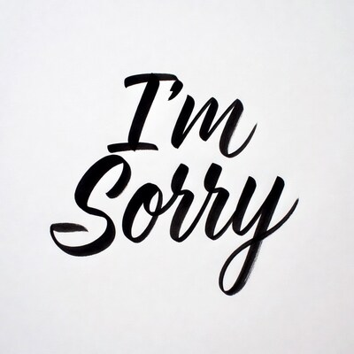 I'm Sorry handwritten text