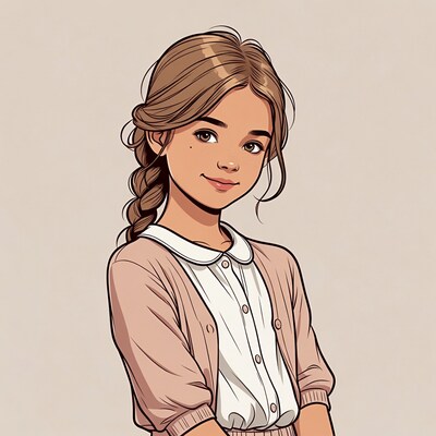Girl with braided hair smiling
