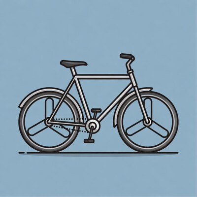 Line art bicycle illustration