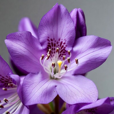 Purple Rhododendron Flower Closeup