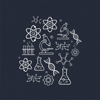 Science Icons Outline Illustration