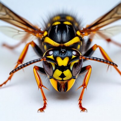 Closeup of yellow jacket wasp