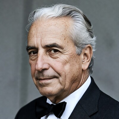 Elderly man in tuxedo with bow tie