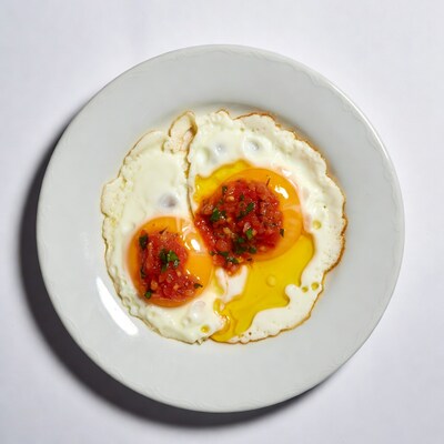 Sunny Side Up Eggs with Tomato Salsa