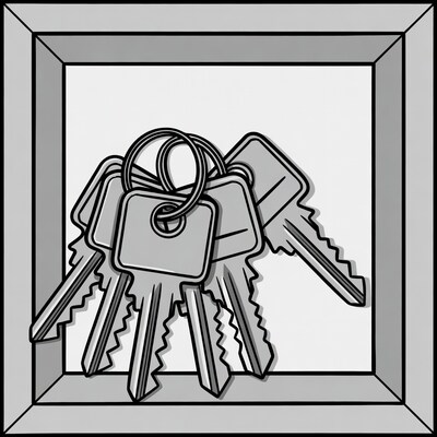 Keys on ring in frame