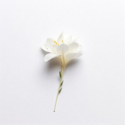 White Lily Flower on White Background