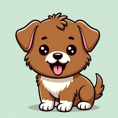 Cute brown puppy smiling