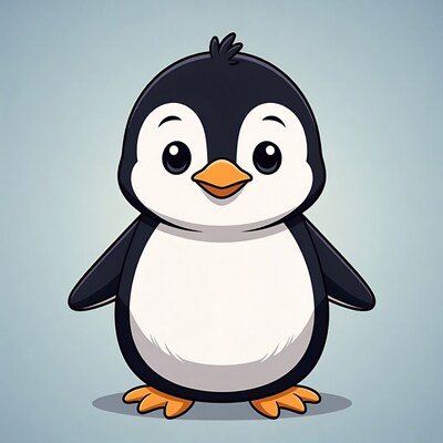 Cute cartoon baby penguin