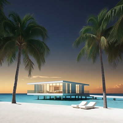 Modern Overwater Villa on Tropical Beach